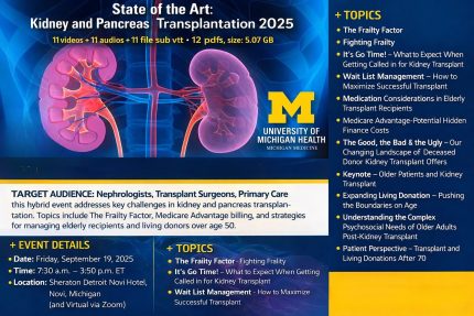 Michigan Medicine State of the Art Kidney and Pancreas Transplantation 2025